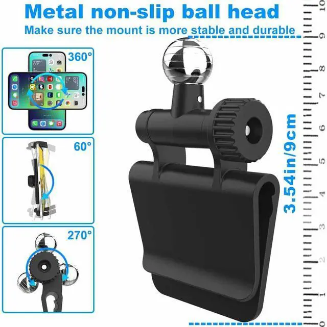 Alt view image 3 of 5 - Cuxwill Tesla Headrest Mount Tablet Holder for 4-13" iPad & Phone, Car Back Seat Holder for Tesla Model Y Model 3, Car Mount with Metal Ball Head for All iPad Samsung Tab, Long Road Trip Accessories