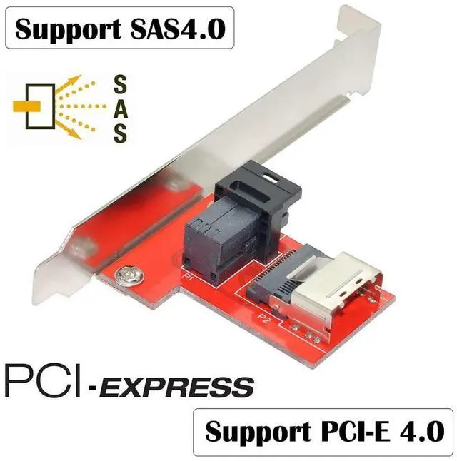 Alt view image 2 of 5 - Chenyang Mini SAS SFF-8087 PCI-Express 4.0 to SFF-8643 SAS HD PCBA Female Adapter with Bracket