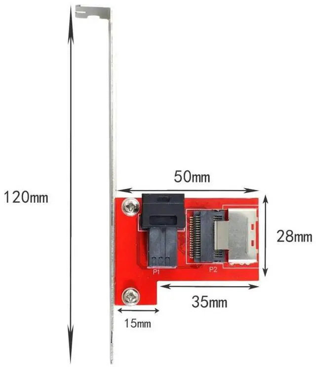 Alt view image 3 of 5 - Chenyang Mini SAS SFF-8087 PCI-Express 4.0 to SFF-8643 SAS HD PCBA Female Adapter with Bracket
