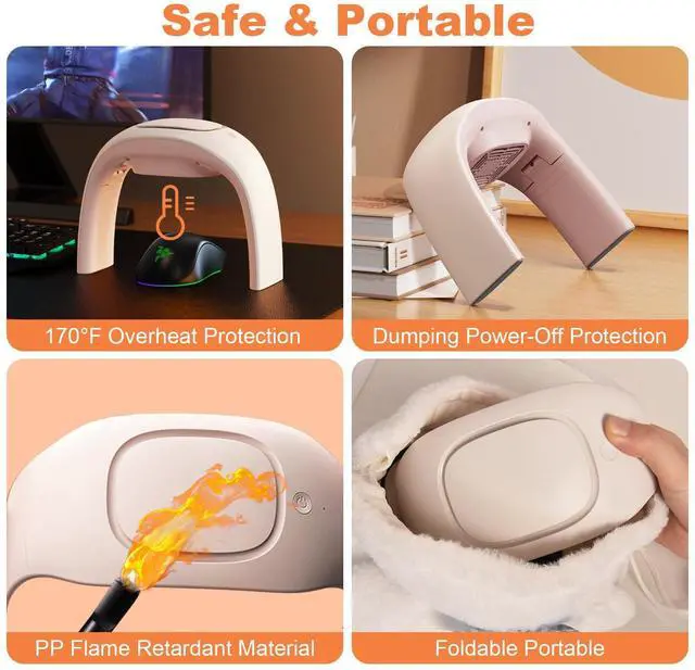 Alt view image 2 of 5 - Heated Mouse Pad Hand Warmer,Adjustable Temperature Small Space Heater for Office,Foldable Electric Warming Heater for Office Desk,Portable Electric Space Heaters for Indoor Use,110V 100W (White)