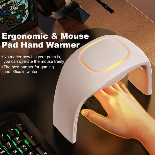 Alt view image 5 of 5 - Heated Mouse Pad Hand Warmer,Adjustable Temperature Small Space Heater for Office,Foldable Electric Warming Heater for Office Desk,Portable Electric Space Heaters for Indoor Use,110V 100W (White)