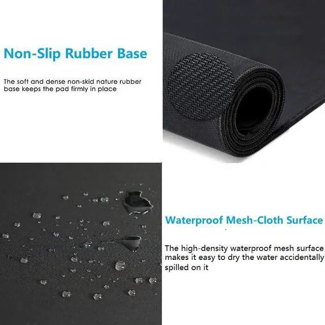 Alt view image 4 of 5 - [60" x 30"] Extra-Large Mouse Pads, Gaming mat - Enhance Gaming Experience with The Massive Battle mat, Waterproof, Easy-Clean, and Lint-Free, Desk mat Perfect for PC Game Tables (Black, 4XL)