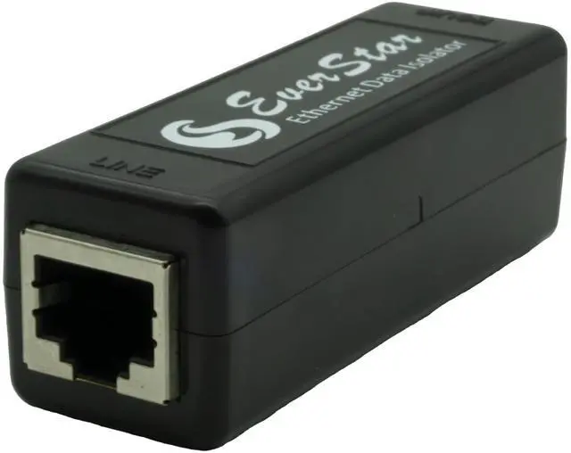 Alt view image 2 of 3 - EverStar MI-305 Galvanic Network Isolator for Healthcare (EN60601-1 Compliant 4.5 KV, 2 MOPP) + 5 Patch STP Cable (1+1pc Kit) | Apple/Android TV | Hi-Res Audio Systems (RJ45) | Black
