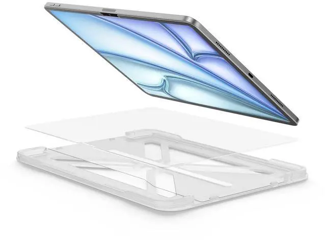 Main image of FLOLAB ONETIME NanoArmour Anti-Glare Screen Protector for iPad Air 13 Inch 2024 Anti-Fingerprint Tempered Glass, TruColor, Matte, Easy Install, Bubble Free, Dust Free, Smooth as Butter, Durable