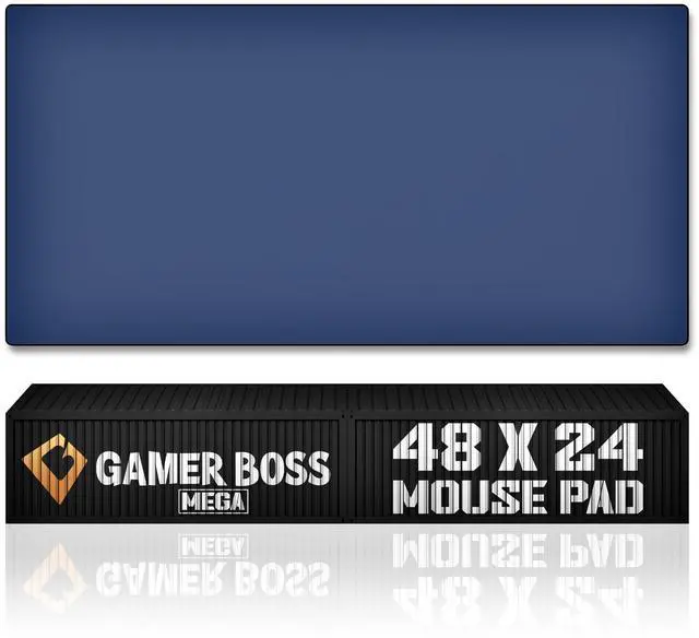 Main image of Gamer Boss - Gaming Mouse Pad - 48 x 24 Inches - 4mm Thick with Stitched Edges, Non-Slip Rubber Base, Premium Cloth Mousepad, Desk Mat for Laptop, Keyboard, Computer & PC (Mega, Navy)