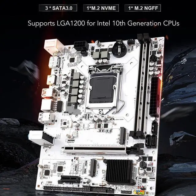 Alt view image 2 of 5 - H410M DH Mining Mainboard, LGA 1200 Motherboard,M ATX Motherboard, Channel DDR4, DisplayPort HD Output with Stable Performance for Intel 10th Generation CPU