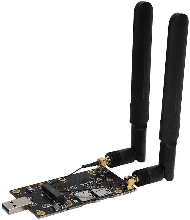 Main image of NGFF (M.2) to USB 3.0 Adapter, M.2 B Key Converter to USB 3.0 Reader Card Push Connector with SIM Card Slot Antenna Connector for 3G/4G/5G Module