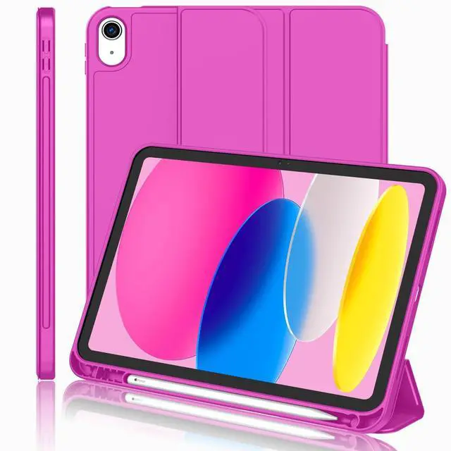Main image of iMieet iPad (A16) Case 11th Gen/iPad 10th Generation Case [11-Inch 2025/10.9 Inch 2022] with Pencil Holder, Trifold Stand Smart Cover with Soft TPU Back,Auto Wake/Sleep(Deep Pink)