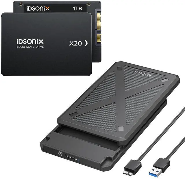 Main image of iDsonix 1TB 2.5'' SATA Internal SSD & 2.5 inch Hard Drive Enclosure U3