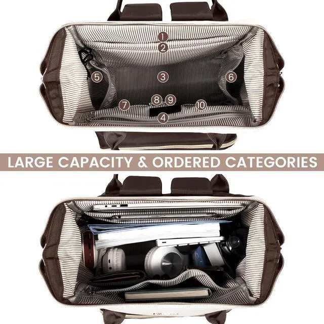 Alt view image 2 of 5 - LOVEVOOK Laptop Backpack for Women, 17 Inch Work Business Backpacks Purse With Large Capacity, Waterproof Nurse Bag College Bookbag for School, Waterproof Casual Daypack for Travel