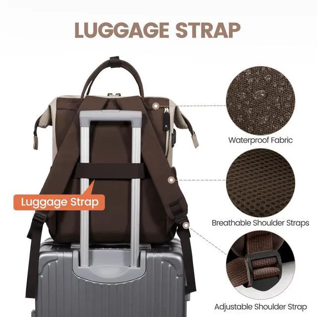 Alt view image 4 of 5 - LOVEVOOK Laptop Backpack for Women, 17 Inch Work Business Backpacks Purse With Large Capacity, Waterproof Nurse Bag College Bookbag for School, Waterproof Casual Daypack for Travel