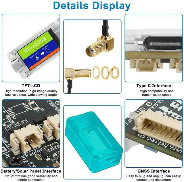 Alt view image 4 of 5 - Mesh Node T114 Development Board with Case Set - with 915MHz Antenna TFT Display nRF52840 SX1262 Module Support LoRa Bluetooth 5.0 GPS Solar Panel Power Supply for Meshtastic Arduino LoRawan IOT