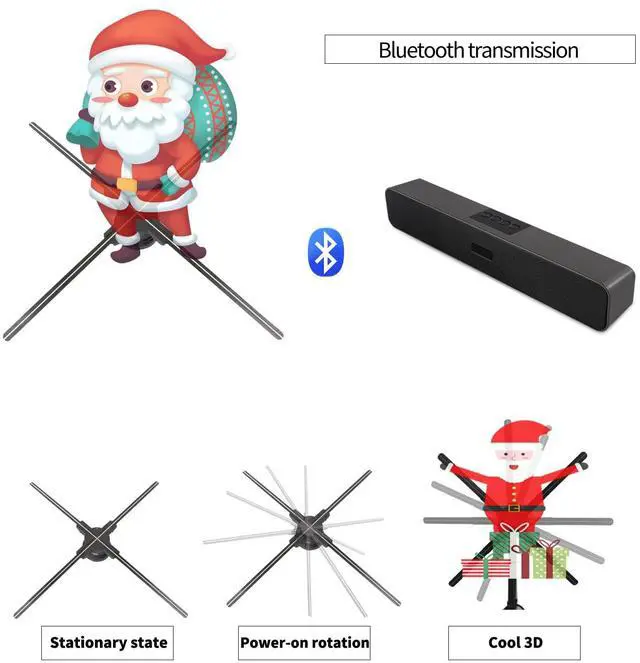Alt view image 4 of 5 - 3D Hologram Fan,80CM Hologram Fan Projector with 928 PCS HD LED Beads -Holographic Video Advertising for Business Signs,Christmas,Halloween 31.5"( APP+Bluetooth+Remote+WIFI)