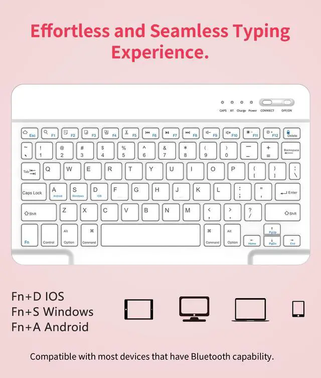 Alt view image 5 of 5 - MMK for iPad 11th 10th Generation Case with Keyboard 11/10.9" 2025 A16/2022, Detachable Wireless Bluetooth Folio Keyboard Case with Pencil Holder - Pink