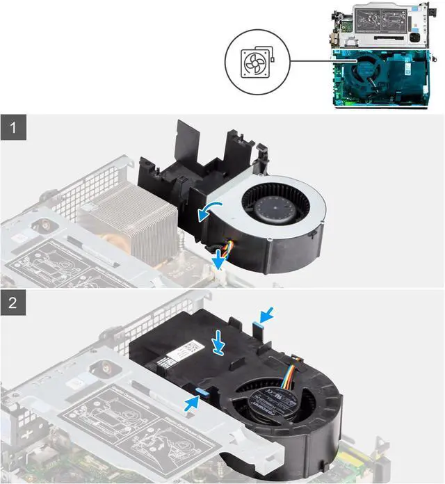 Alt view image 2 of 5 - Deal4GO CPU Cooling Fan w/Heatsink Assembly R89X3 KR9CY Update 65W to 80W i7 i9 CPU Replacement for Dell Precision 3260 Compact