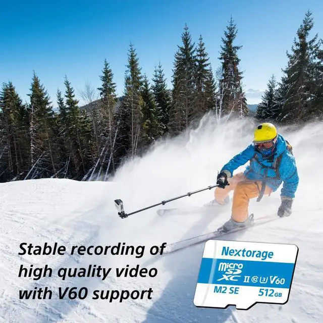 Alt view image 3 of 5 - Nextorage Japanese Manufacturer UHS-II Micro SD Card 512GB microSDXC U3 V60 Max. Read Speed 280MB/s Max. Write Speed 190MB/s NX-M2SE512G microSD Card