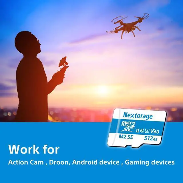 Alt view image 4 of 5 - Nextorage Japanese Manufacturer UHS-II Micro SD Card 512GB microSDXC U3 V60 Max. Read Speed 280MB/s Max. Write Speed 190MB/s NX-M2SE512G microSD Card