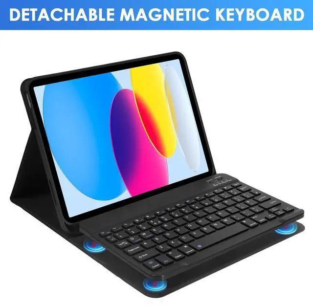 Alt view image 4 of 5 - Nsyee Keyboard Case for iPad 10th Generation 10.9 inch 2022 and iPad 11th Generation A16 11 inch 2025, Detachable Bluetooth Keyboard Case with Wireless Keyboard and Mouse for ipad 10th/11th Gen