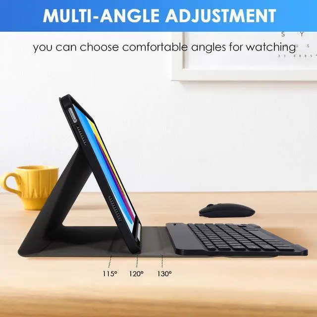 Alt view image 5 of 5 - Nsyee Keyboard Case for iPad 10th Generation 10.9 inch 2022 and iPad 11th Generation A16 11 inch 2025, Detachable Bluetooth Keyboard Case with Wireless Keyboard and Mouse for ipad 10th/11th Gen