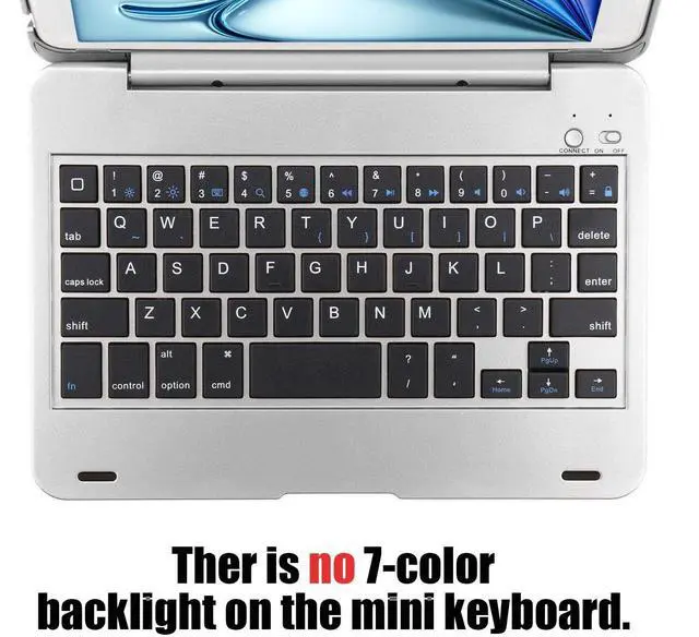 Alt view image 5 of 5 - ONHI Ultra-Slim Wireless Keyboard Case for iPad Mini 4 / Mini 5, Durable Plastic Alloy Shell, Smart Folio Case with Auto Sleep/Wake Function, Silent Typing Experience (iPad Mini 4/5 Sliver)