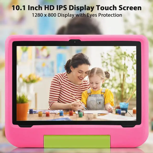 Alt view image 3 of 5 - Kids Tablet 10 Inch Tablet for Kids, Android 14 Toddler Device, Octa-Core, 64GB, 5000mAh, WiFi 6 2.4/5GHz, IPS HD Display, Kids Device for Ages 3-15 with EVA Case, GMS, Parental Control, Pink