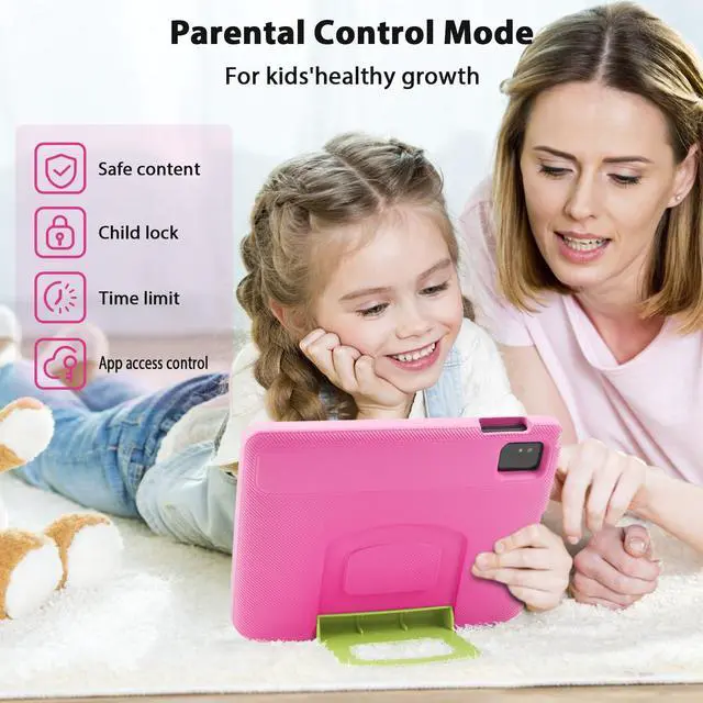 Alt view image 5 of 5 - Kids Tablet 10 Inch Tablet for Kids, Android 14 Toddler Device, Octa-Core, 64GB, 5000mAh, WiFi 6 2.4/5GHz, IPS HD Display, Kids Device for Ages 3-15 with EVA Case, GMS, Parental Control, Pink