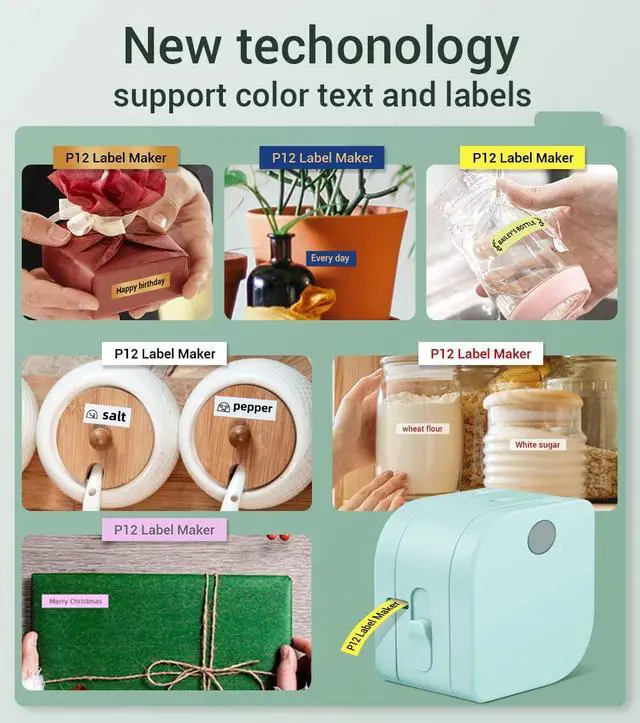 Alt view image 3 of 5 - Phomemo Label Makers, Bluetooth Wireless Label Printer for Organization, Portable Thermal Label Printer with Multiple Templates, Small Label Maker with Satin Ribbon and Plastic Tape for Gift Wrapping