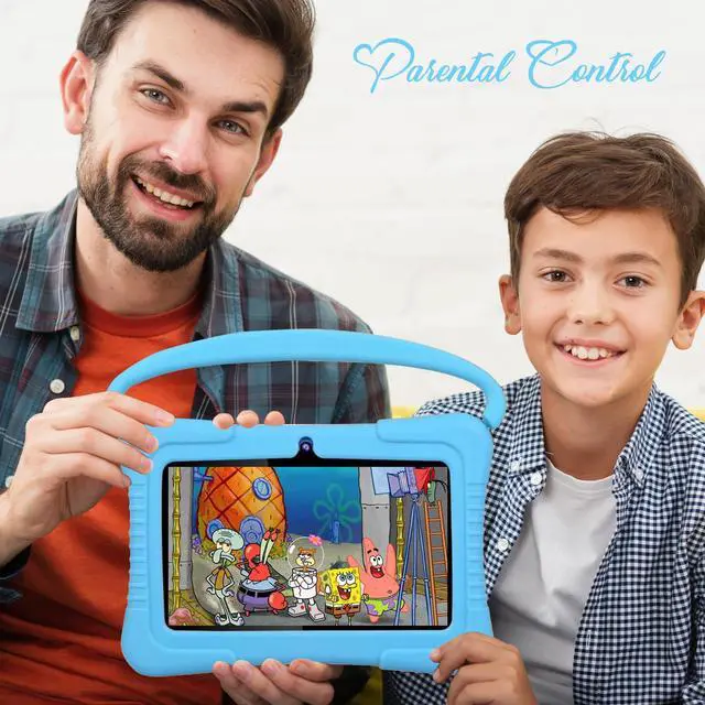 Alt view image 2 of 5 - QISTOQI Kids Tablet, 7 inch 32GB Android Tablet for Kids, Toddler Tablet with Bluetooth, WiFi, Parental Control, Dual Camera, GMS, Shockproof Case, Kids App Pre-Installed (Blue)