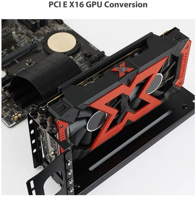 Alt view image 3 of 5 - Vertical GPU Card Holder Kit, Adjustable Vertical Graphics Card Mount Bracket VGA Support Bracket Holder Kit with PCIe 3.0 X 16, Compatible with ATX PC Cases (26 * 8.2 * 12.8 cm)