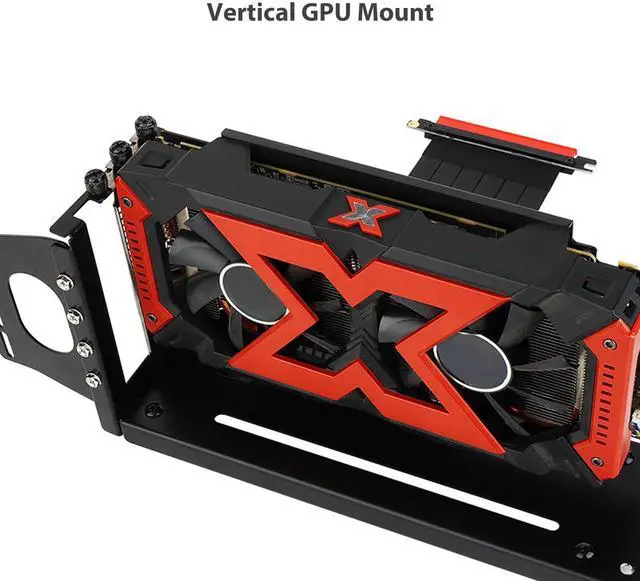Alt view image 4 of 5 - Vertical GPU Card Holder Kit, Adjustable Vertical Graphics Card Mount Bracket VGA Support Bracket Holder Kit with PCIe 3.0 X 16, Compatible with ATX PC Cases (26 * 8.2 * 12.8 cm)