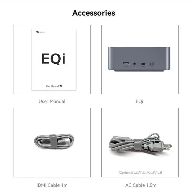 Alt view image 4 of 5 - Beelink EQI Mini PC W11 Pro, i5-1235U(10C/12T up to 4.4 GHz), 32GB DDR4 500G NVME SSD with UHD Graphics Built in PSU WiFi 6/BT5.2/Dual Display Mini PC Computer