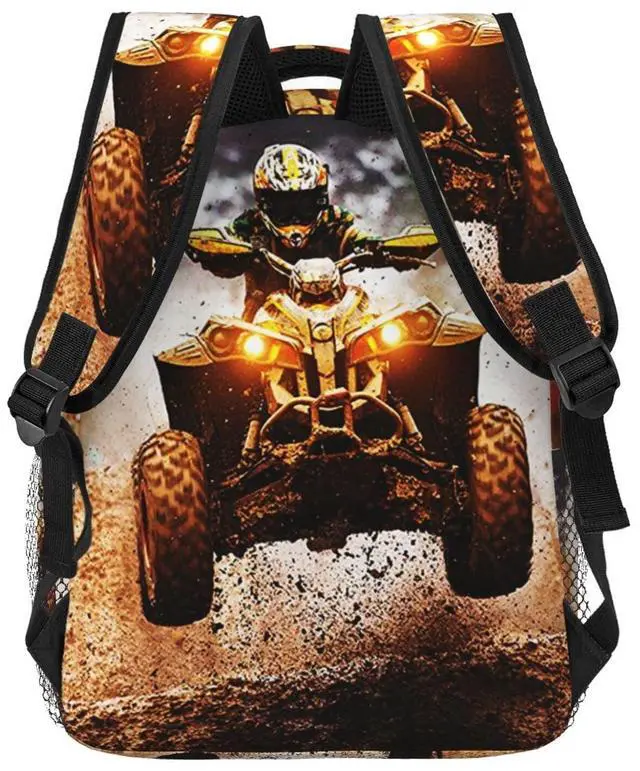 Alt view image 4 of 5 - Backpack Dirt Quad Bike 4 Wheelers Off Road Ride on ATV, Travel Laptop Backpacks Casual College Daypack School Bag for Boys Girls Men Adult
