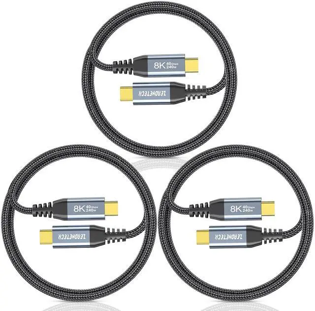 Main image of (3-Pack 6.6FT) 40Gbps USB C for Thunderbolt 4 Cable, [8K@60Hz/Dual 4K@60Hz] USB C Monitor Cable, 40Gbps Data Transfer, USBC Video Cord, 240W Charging for iPhone 16,Samsung,MacBook,iPad,Lenovo,SSD,KYY
