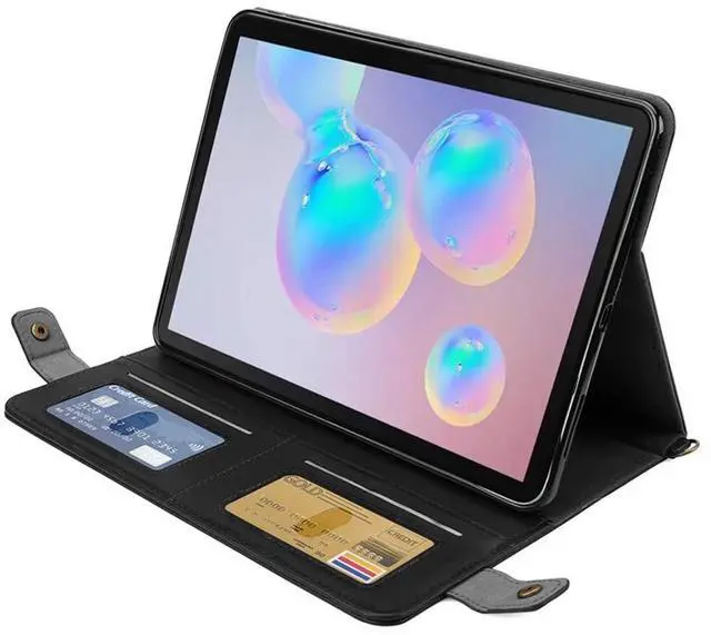 Alt view image 3 of 5 - Handbag Case for iPad 10.2" (2019-2021) & iPad Pro/Air 10.5", Techcircle Folio Stand iPad Crossbody Wallet Case with Pencil Holder & Envelope Pocket, Hand Strap+Shoulder Strap Protective Cover, Black