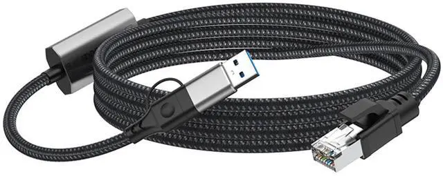 Main image of 2 in 1 USB c to Ethernet Adapter 1000mbps with Network Cable