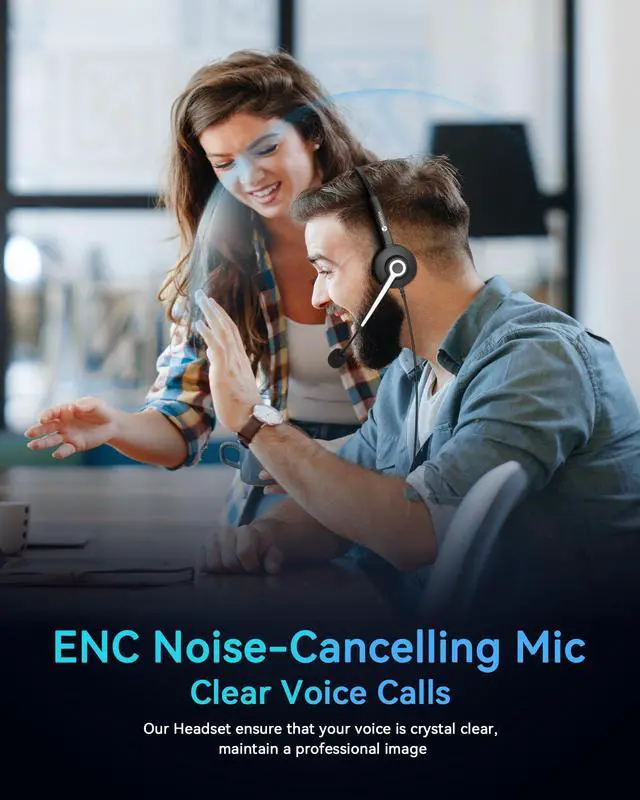 Alt view image 3 of 5 - Voistek USB Headset with Microphone,Wired Headset for PC/Laptop,Computer Headphones with Mic Noise Canceling & Volume Control for Work,Home,Office,Teams Meetings,Online Class,Skype,Zoom