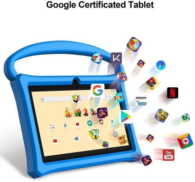 Alt view image 5 of 5 - VOLENTEX Kids Tablet 7 inch, Age 3-7, Android 13 PAD for Kids,4(2+2) GB RAM 32GB ROM Quad-Core with Shockproof Case for Toddler Educational, Bluetooth, WiFi, Dual Camera (Blue)