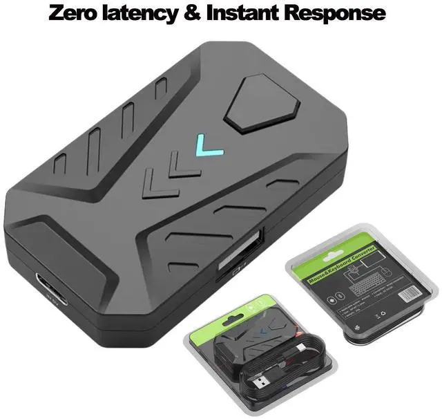 Alt view image 4 of 5 - 4 in 1 Mobile Game Combo Pack, One Handed Gaming Keyboard, Mouse, Converter & Adjustable Phone Stand, Half Keyboard for Mobile Phone Gaming, Fast Charging, No Latency
