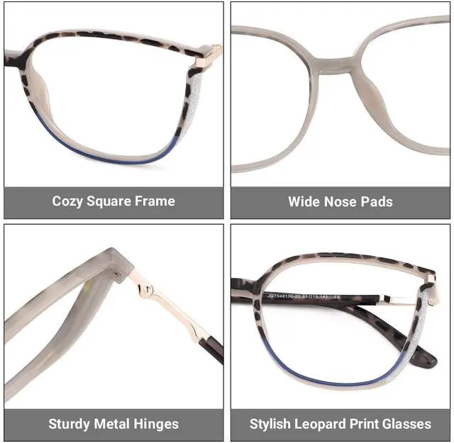 Alt view image 5 of 5 - Zeelool TR90 Cat Eye Glasses Chic Eyewear for Women Blue Light Blocking Glasses Anti Eyestrain Glasses Rodz ZJGT548130-23B Leopard Print