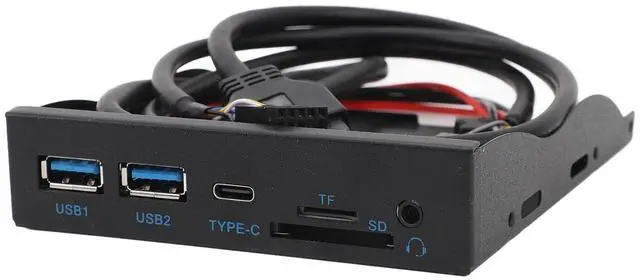 Alt view image 2 of 5 - USB Front Panel Converter, 3.5inch Floppy Drive 2xUSB3.0, 1xTYPE C, HD Sound Hub, Convert Desk Space, Fast Transfer, Plug and Play, for Win for OS X, for Linux