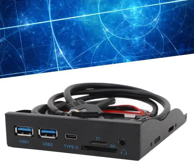 Alt view image 5 of 5 - USB Front Panel Converter, 3.5inch Floppy Drive 2xUSB3.0, 1xTYPE C, HD Sound Hub, Convert Desk Space, Fast Transfer, Plug and Play, for Win for OS X, for Linux