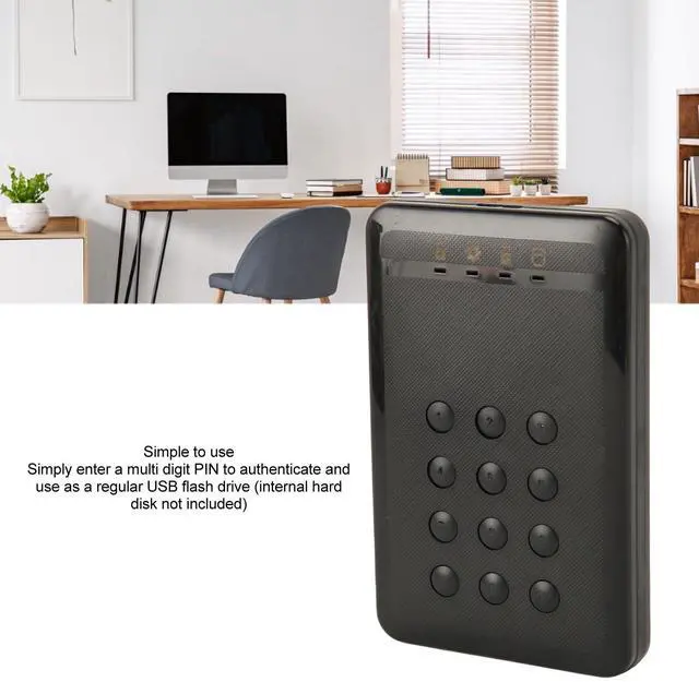 Alt view image 2 of 5 - Zyyini Encrypted Hard Drive Enclosure, 3TB 5Gbps Encrypted USB 3.0 2.in SATA Hard Drive Enclosure Password Access Hardware, for 7 8 10 for OS X 10 and