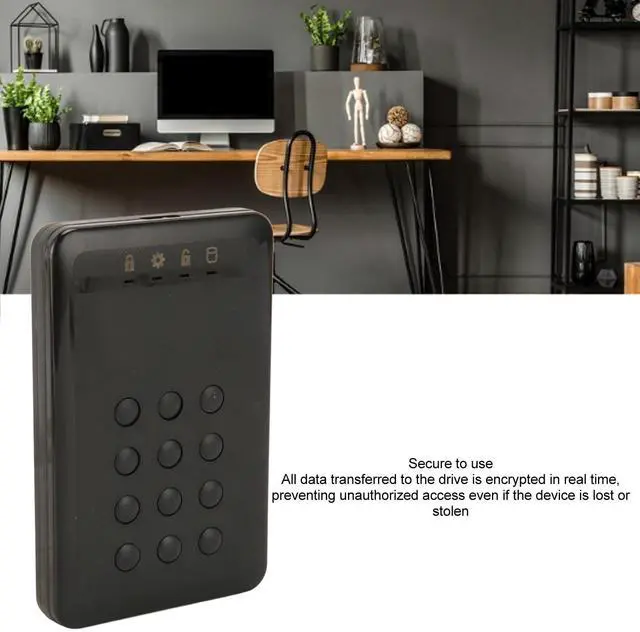 Alt view image 3 of 5 - Zyyini Encrypted Hard Drive Enclosure, 3TB 5Gbps Encrypted USB 3.0 2.in SATA Hard Drive Enclosure Password Access Hardware, for 7 8 10 for OS X 10 and