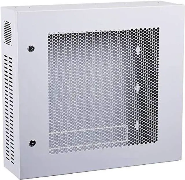 Alt view image 3 of 5 - Kenuco Heavy Duty 16 Gauge Steel DVR Security Lockbox Swing Open Top 24'' x 21'' x 7'' - (White)