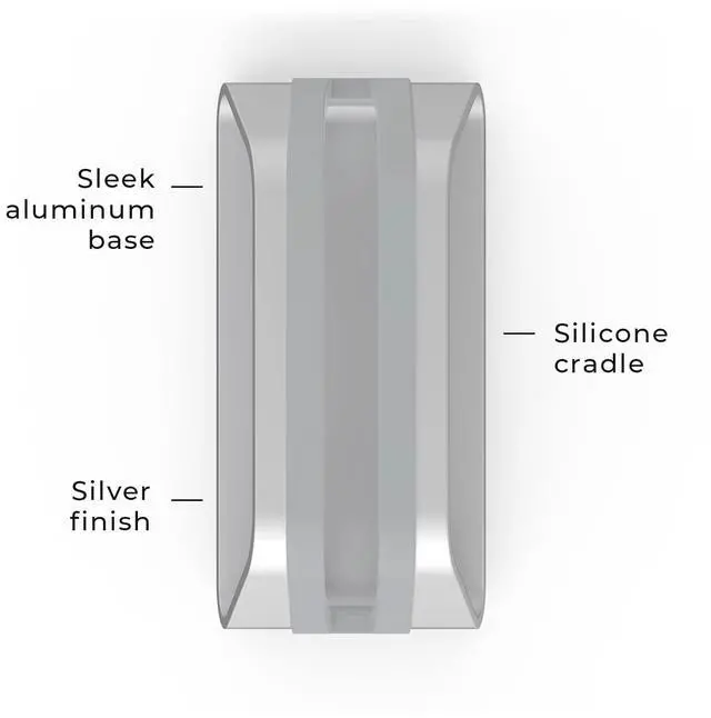 Alt view image 4 of 5 - HumanCentric Vertical Laptop Stand Compatible with MacBook Pro and MacBook Air, Holder for Personal Computer Desk Stand, Aluminium, Exchangeable Inserts to Fit Different Device Models, Silver
