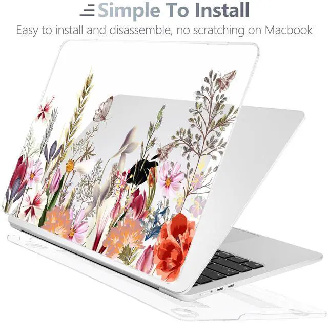 Alt view image 5 of 5 - Batianda Premium Case for New MacBook Air 15 inch 2025 M4 2024 2023 with M3 M2 Chip Model A3114 A2941, Designed Protective Plastic Hardshell & Keyboard Cover & Screen Protector, Flower Field