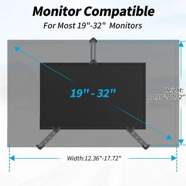 Alt view image 3 of 5 - MOUNTUP Dual VESA Monitor Mount Adapters, Universal Non-VESA Mounting Adapter Kits for 19 to 32 Inch Computer Screens, Max Load 17.6lbs VESA Adapters, 2 Packs