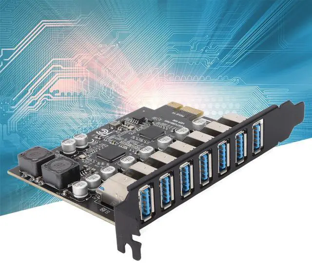Alt view image 4 of 5 - Pcie USB Card Pcie USB 3.2 Metal, Plastic 7 Port Pcie Expansion Card 7 Ports USB 3.2 Gen1 5Gbps High Speed Stable Power USB 3.2 Gen1 Front Expansion Card