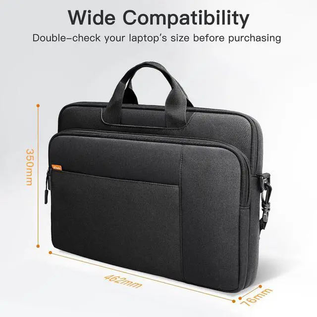 Alt view image 3 of 5 - JETech 15 15.6 16 Inch Laptop Bag Case, Waterproof Slim Computer Sleeve Cover Compatible with MacBook Air/Pro 15/16, Surface Book 3/2 15, Dell Inspiron 15.6, HP Pavilion 15.6 (Black)