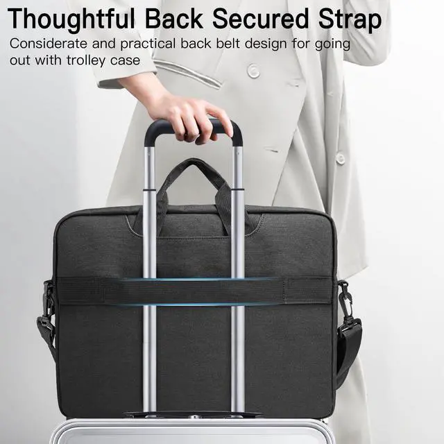 Alt view image 5 of 5 - JETech 15 15.6 16 Inch Laptop Bag Case, Waterproof Slim Computer Sleeve Cover Compatible with MacBook Air/Pro 15/16, Surface Book 3/2 15, Dell Inspiron 15.6, HP Pavilion 15.6 (Black)